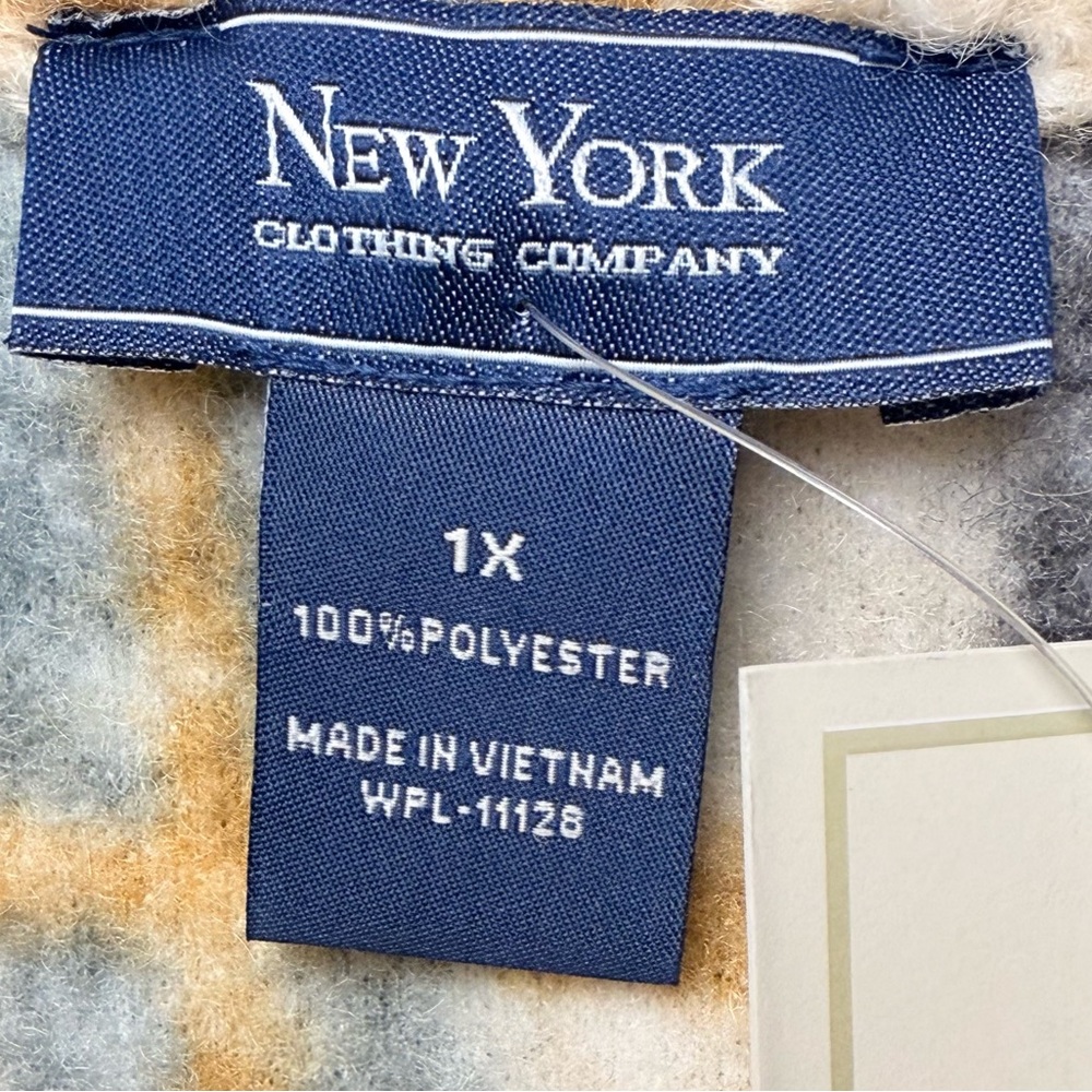 NWT New York Clothing Co. Plaid Sherpa Vest | Soft Fuzzy Check Print 1X - Picture 5 of 14